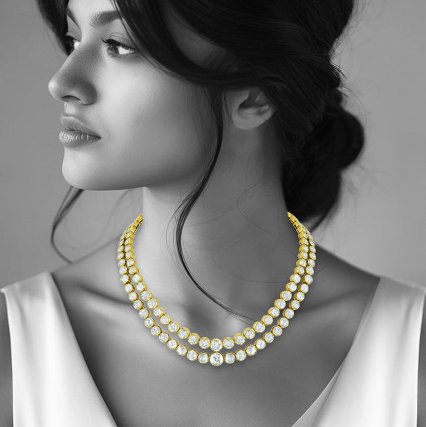 Double-layer Polki Necklace